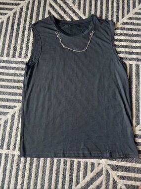 Sleeveless Black  Knit Tank Top